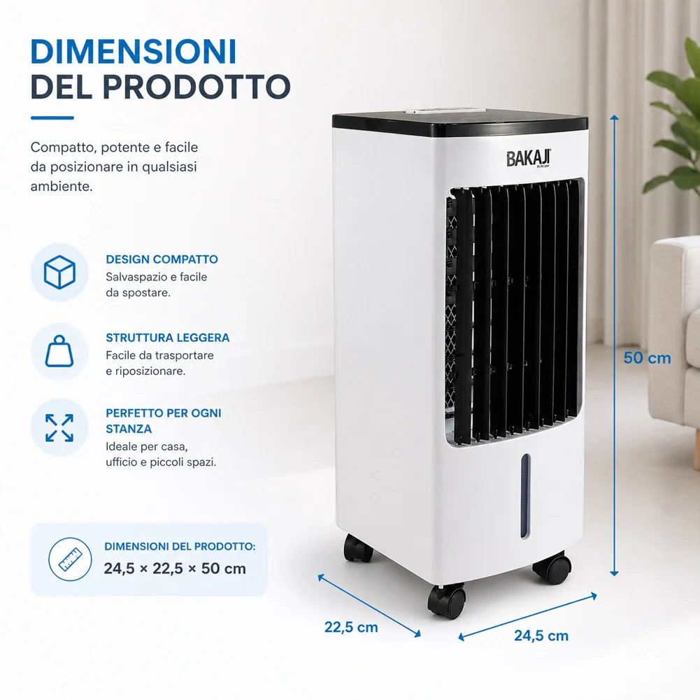 Raffrescatore a Aria 2 Blocchi Refrigeranti Umidificatore Telecomando Air Cooler - Image 6