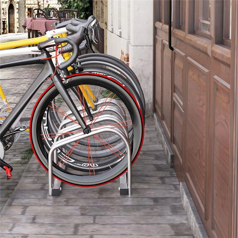 RASTRELLIERA PORTABICICLETTE PARCHEGGIO PER 4 BICICLETTE IN ACCIAIO 110X33X27 CM - Image 5