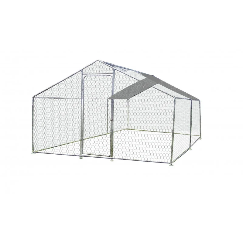 Recinto per animali 200x300 cm – rete zincata e tetto con telo ombreggiante – struttura acciaio 25 mm – ENC203025GJM Foresta