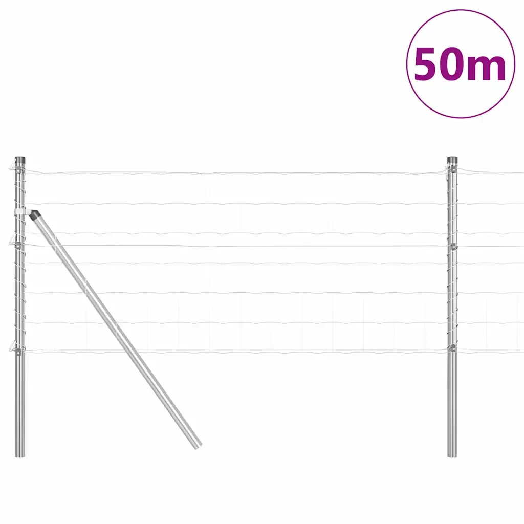 Fissaggio a Terra Euro per Recinzione 50 x 0,4 m Argento Rete 3350519 - Image 3