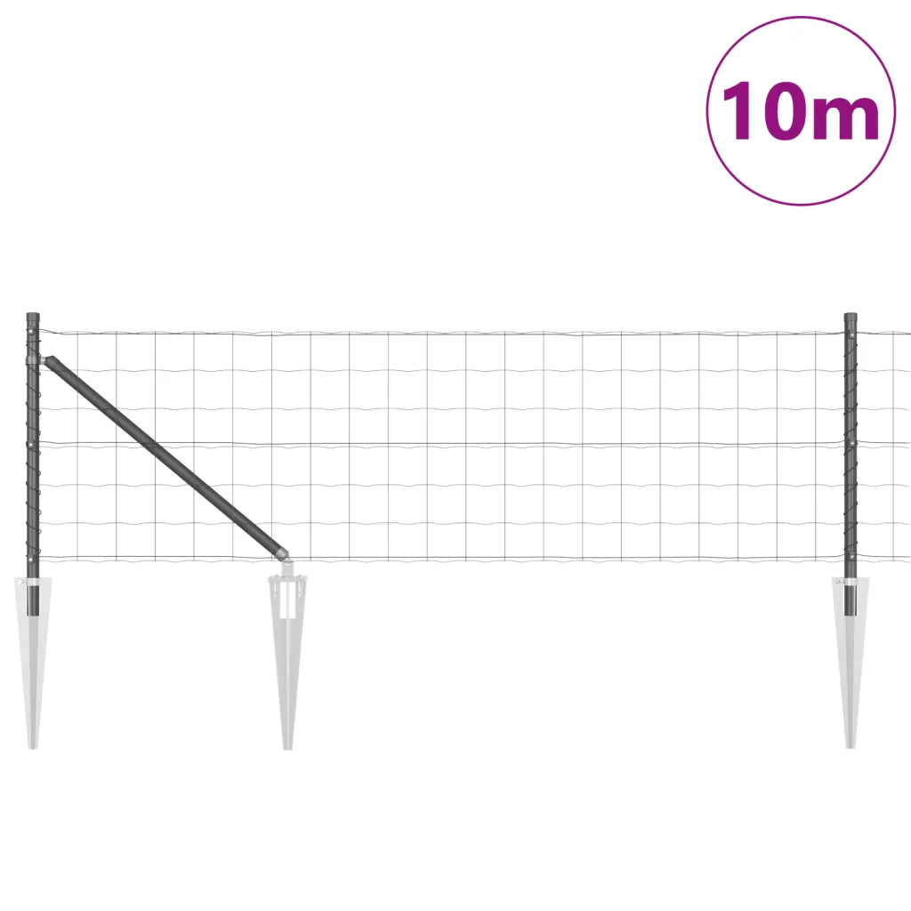 Recinzione Euro con 7 picchetti 0.4x10 m Acciaio galvanizzato Grigio - Image 3