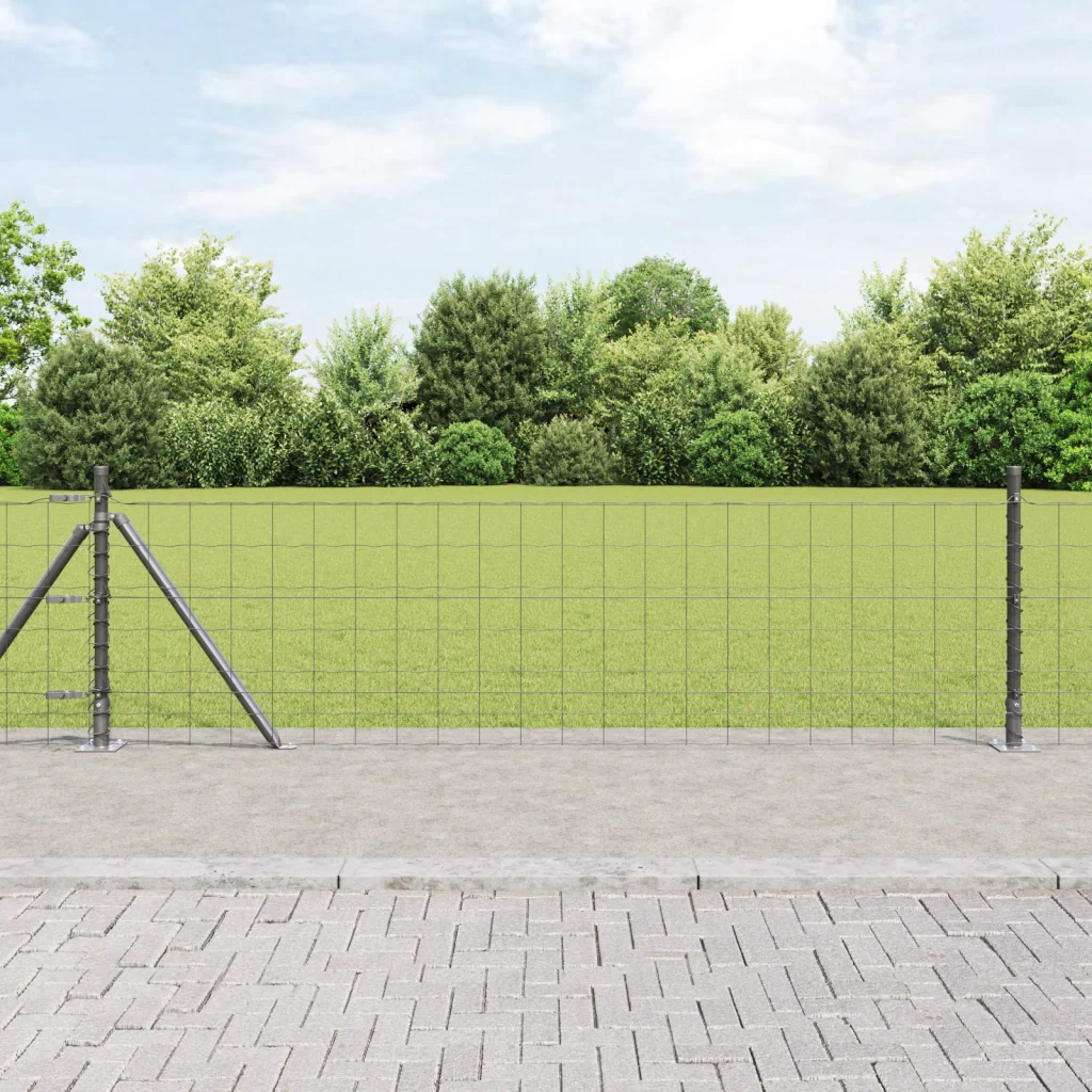 Recinzione Euro con 7 Post flangiati 0.4x10 m Acciaio Zincato.