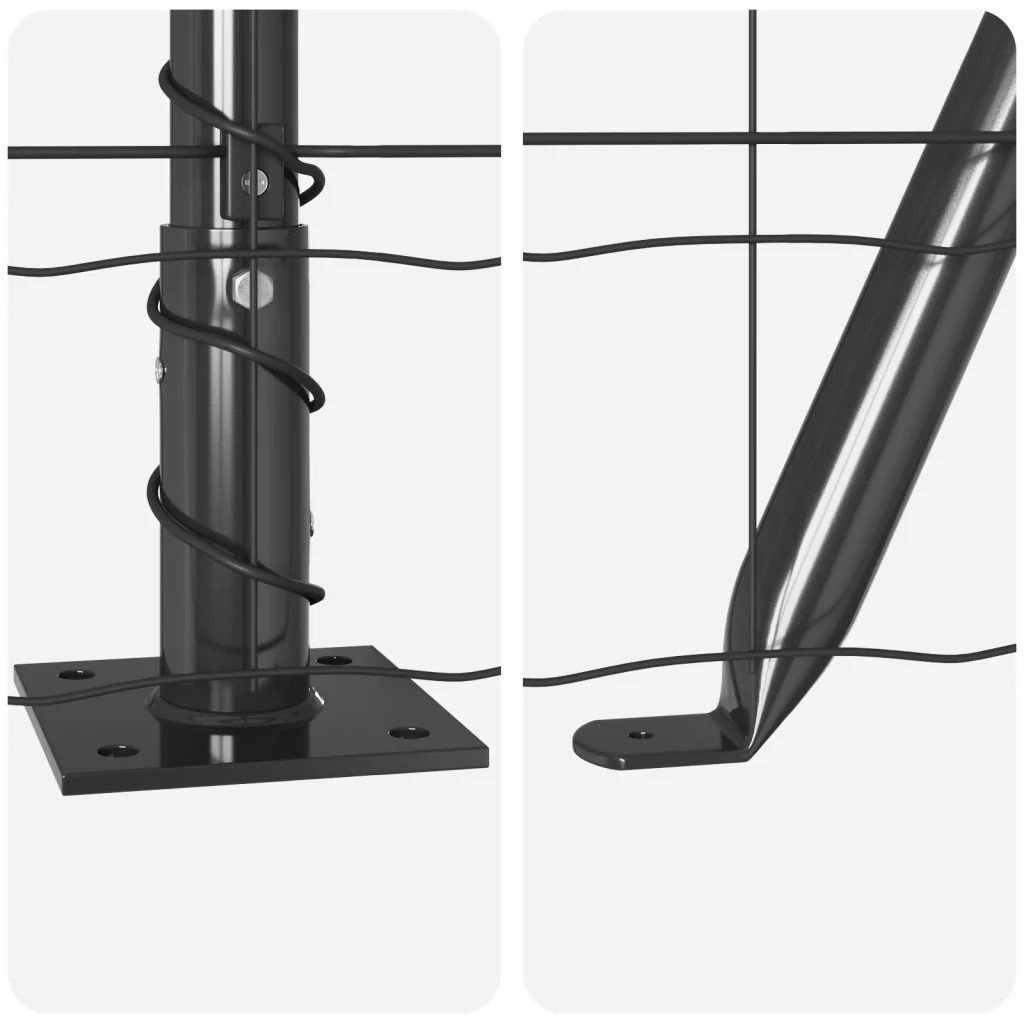 Recinzione Euro con 7 Post flangiati 0.4x10 m Acciaio Zincato. - Image 8