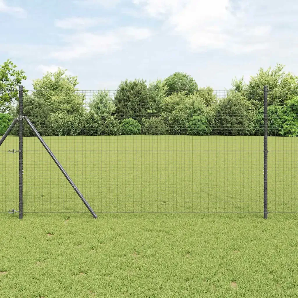 Recinzione a rete saldata da fissare a terra 10 x 1,2 m Grigio 3351815