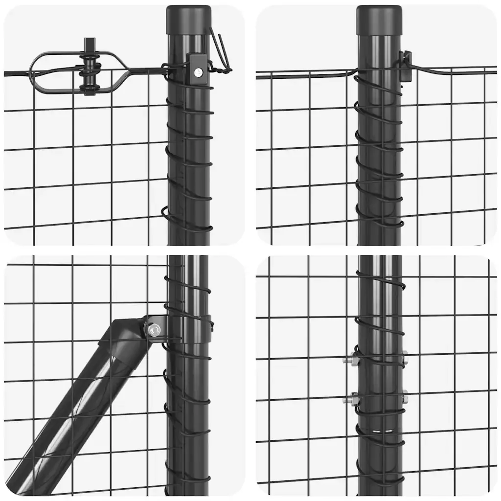 Recinzione a rete saldata da fissare a terra 10 x 1,2 m Grigio 3351815 - Image 8