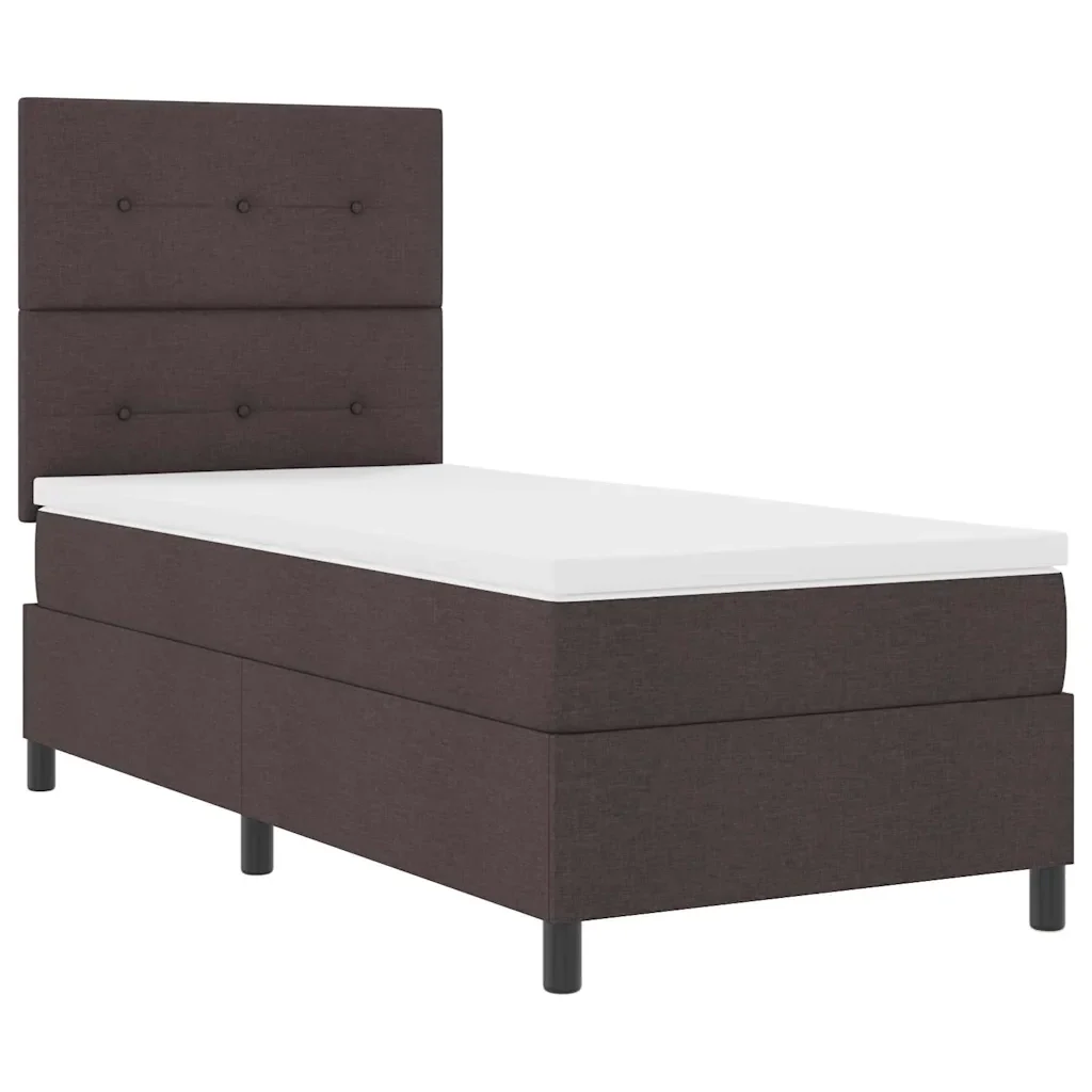 Letto a molle con strisce LED Marrone scuro 90 x 200 cm Tessuto 3342840 - Image 6