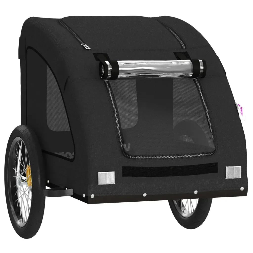 Rimorchio da Bici per Animali Nero Oxford e Ferro 93968 - Image 5