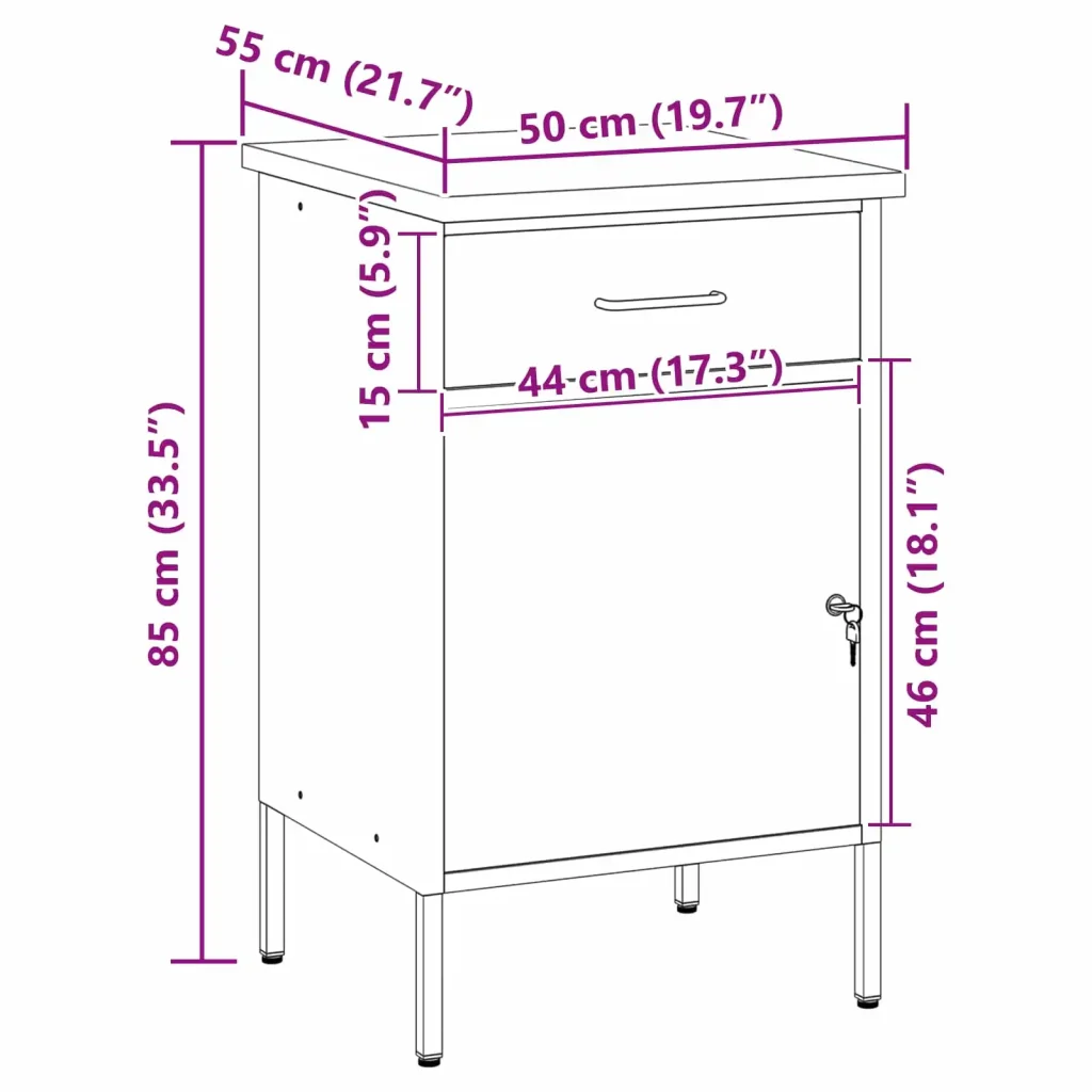 Banco da lavoro con cassetto Rosso e Grigio 50 x 55 x 85 cm 4103463 - Image 8