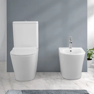 Sanitari filomuro monoblocco Rimless bianco con sedile copriwc Tygo - Image 5