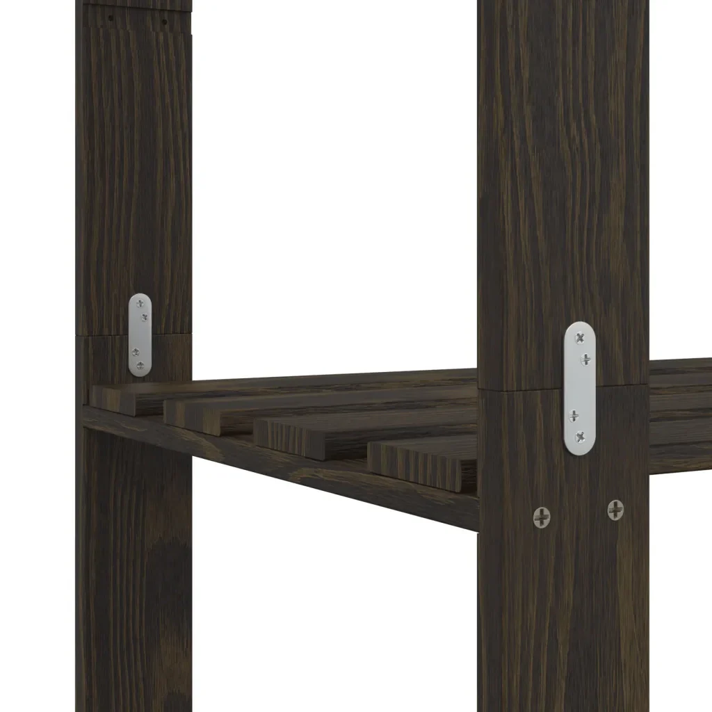 Scaffale a 5 Livelli Nero 170x38x170 cm in Legno di Pino 373406 - Image 6