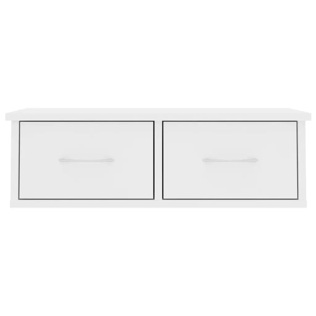Scaffale con Cassetti a Parete Bianco 60x26x18,5 cm Multistrato 800585 - Image 4