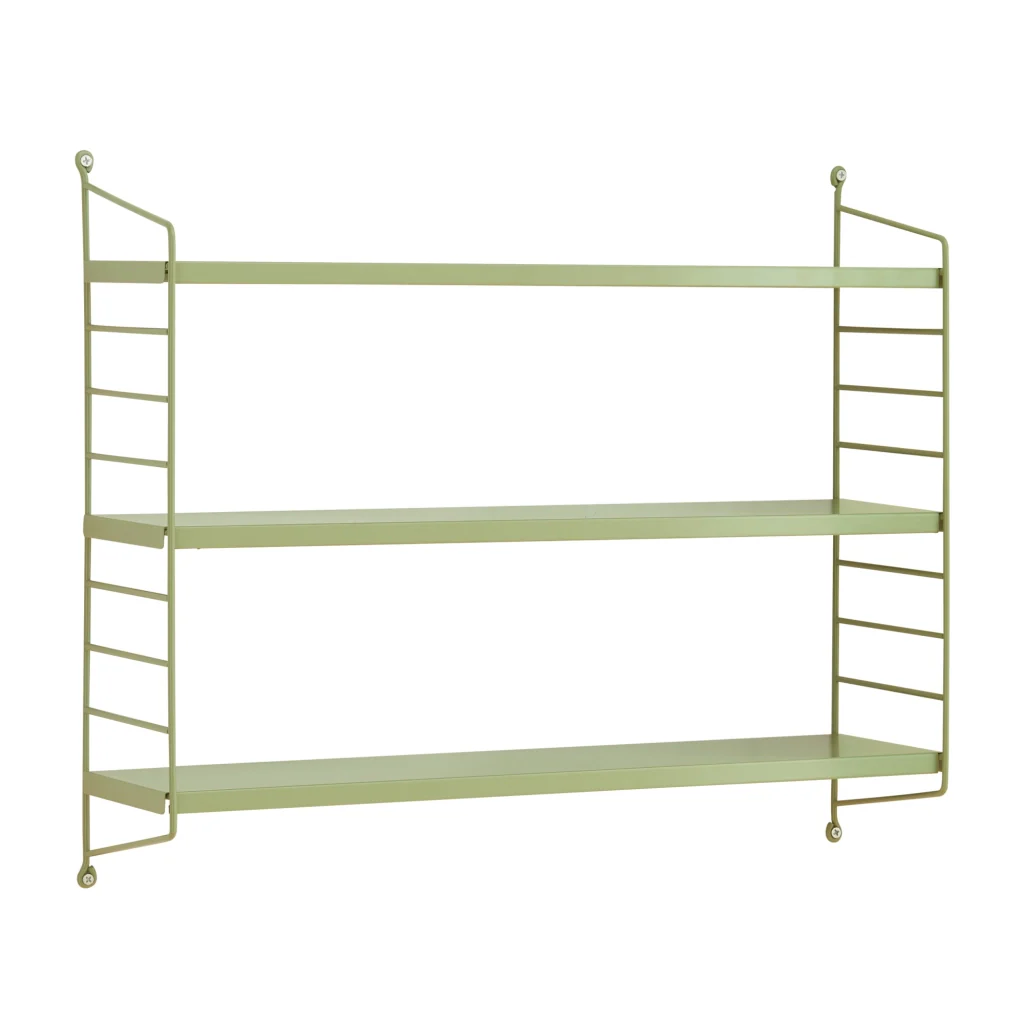 Scaffale da Parete Strängnäs a 3 Ripiani Regolabili 50 x 60 x 15 cm Acciaio Verde Oliva [en.casa] - Image 2
