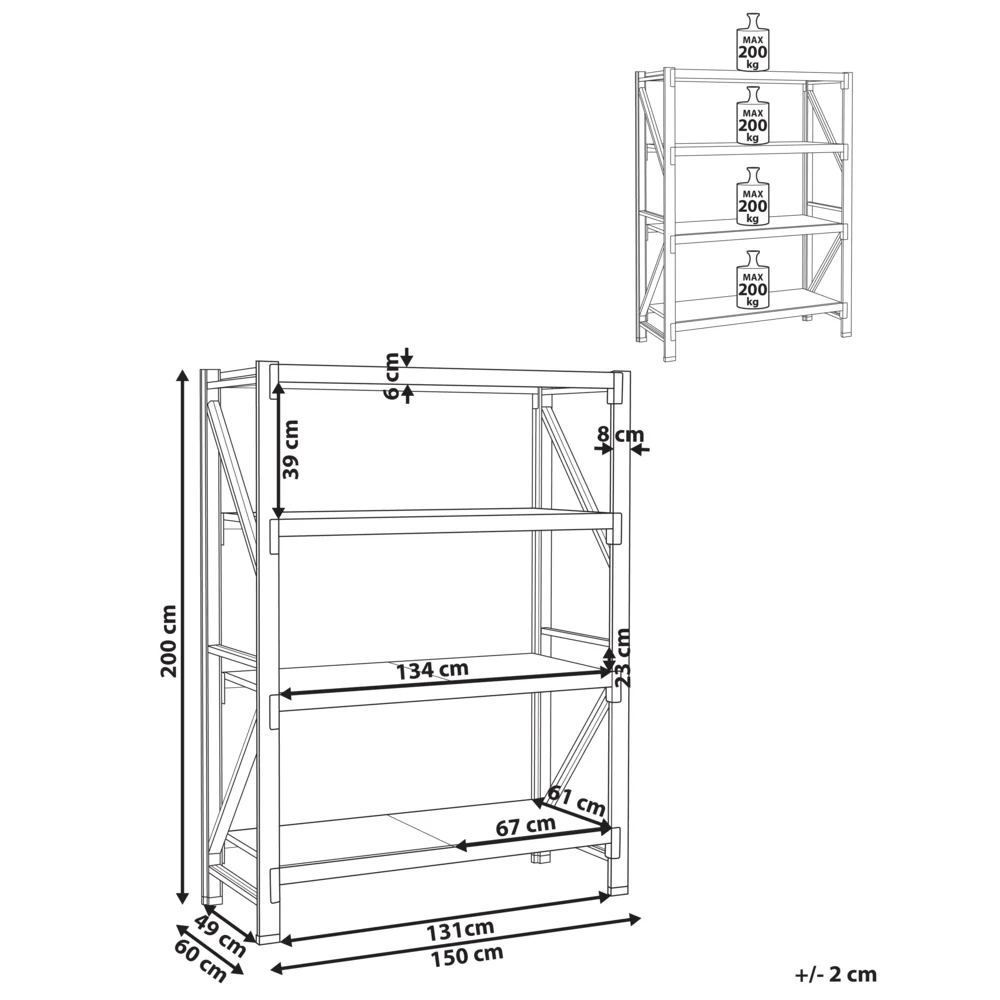 Scaffale moderno in metallo per esterni 4 ripiani arancione e blu 150 cm giardino garage - Image 5