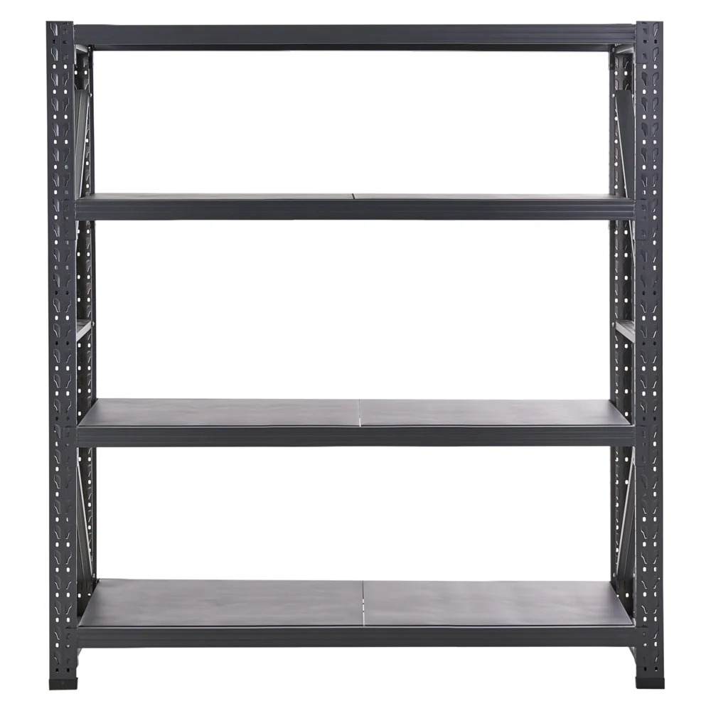 Scaffale moderno in metallo per esterni 4 ripiani nero 200 cm giardino garage - Image 2