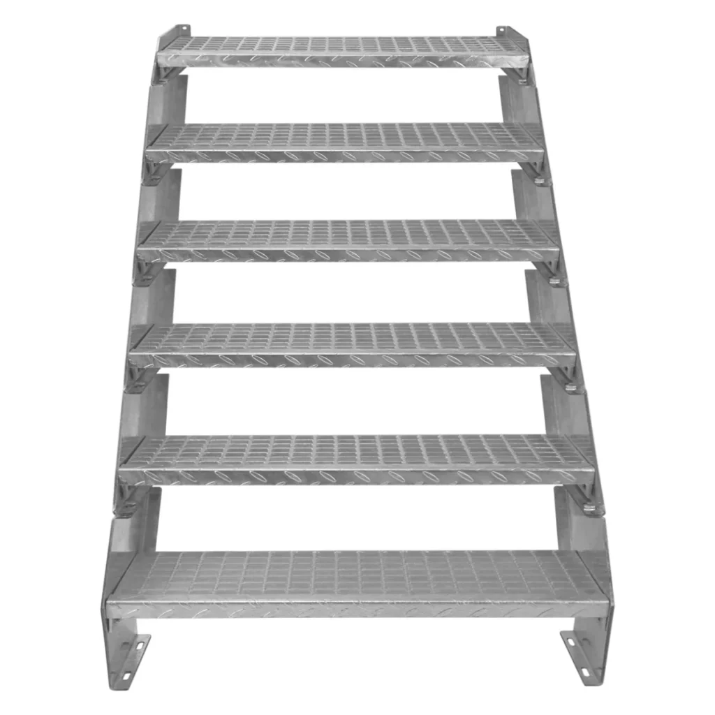 Scala metallica a 6 elementi ad altezza regolabile in acciaio zincato 90 cm / 900 mm - Image 4