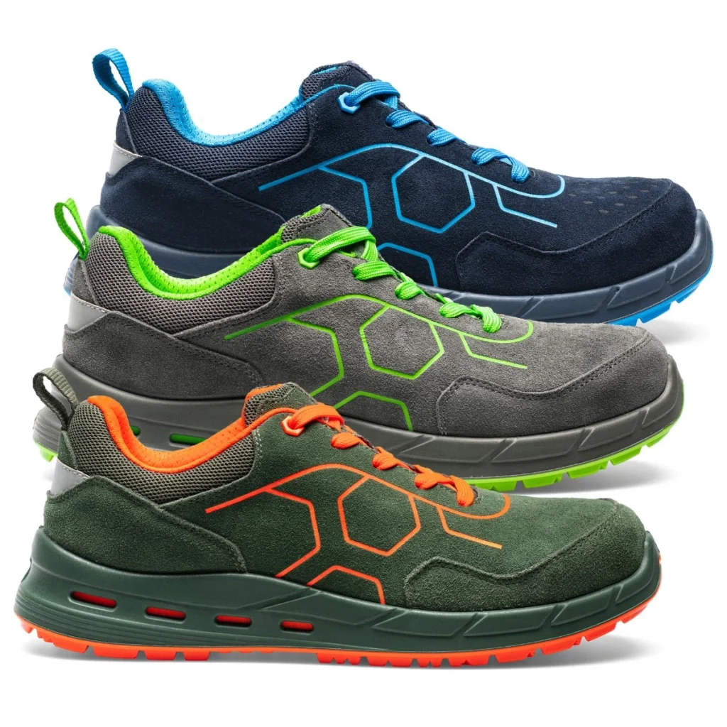 Scarpe da Lavoro Antinfortunistiche Basse S1SP ESD Pelle Scamosciata | Sottozero Modello NORAD Verde/Arancio/44