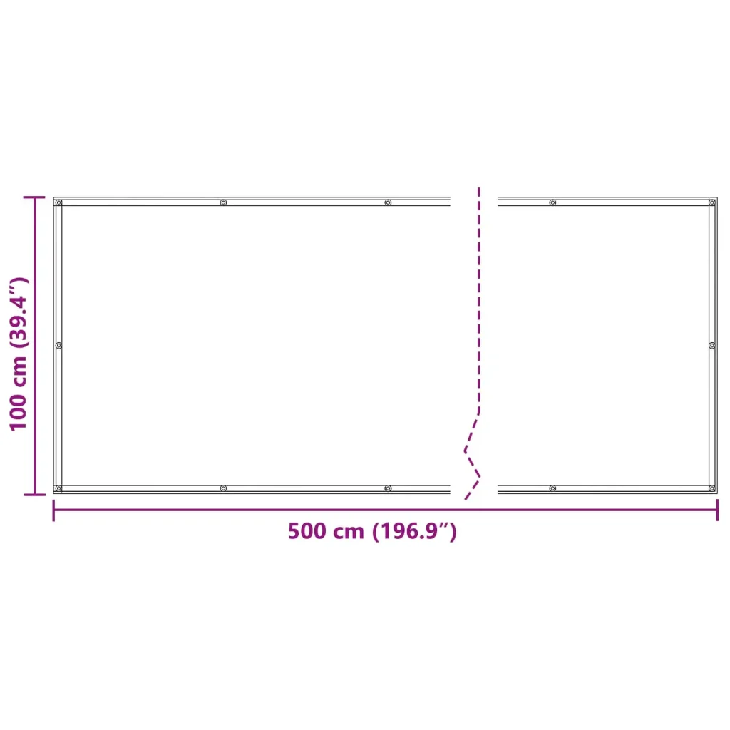 Schermo da balcone Antracite 100 x 500 cm Tessuto Oxford 42030585 - Image 7