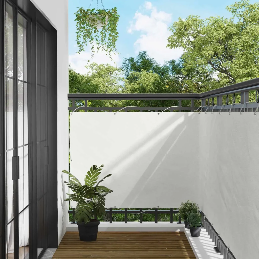 Schermo da balcone Bianco 110 x 600 cm Tessuto Oxford 42030613