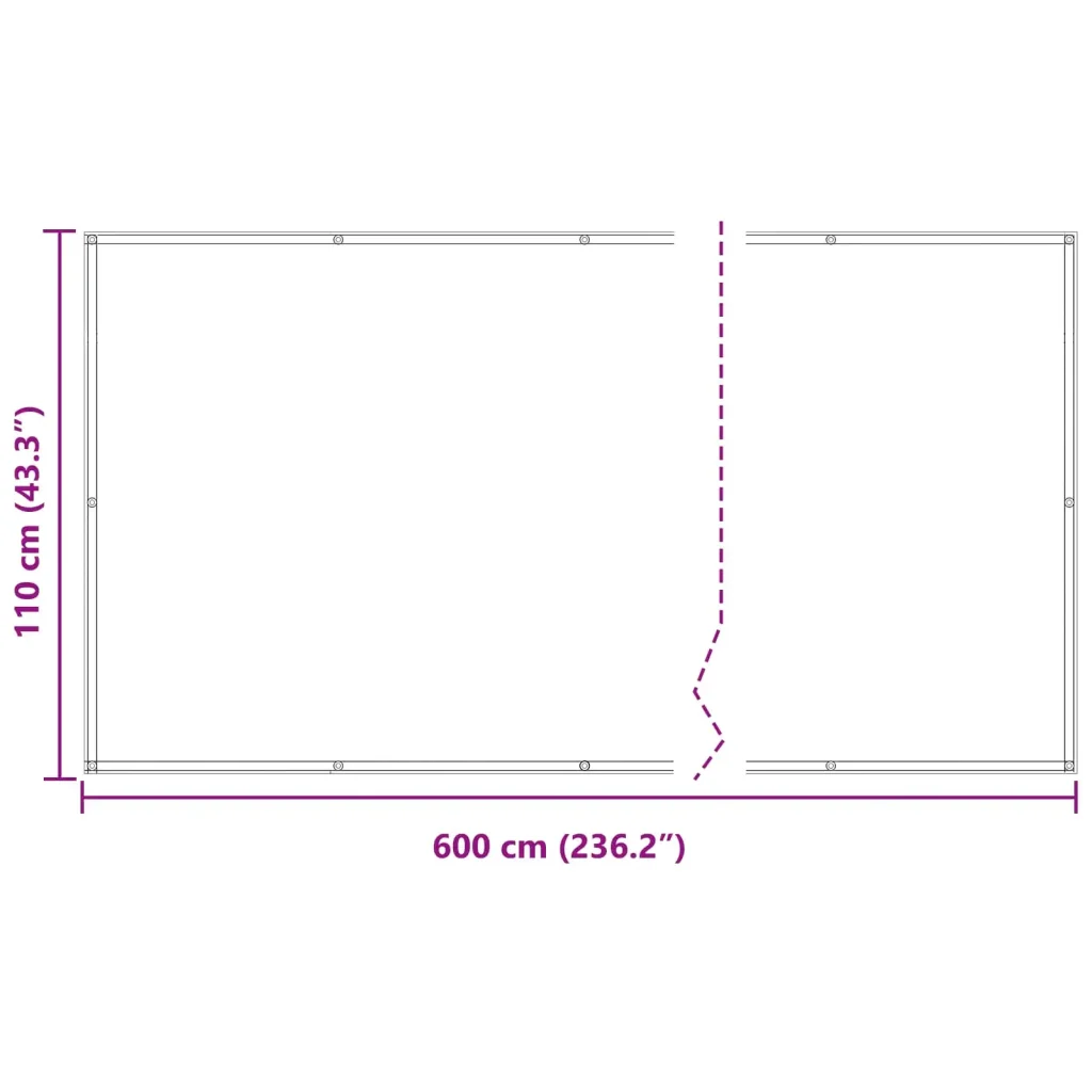 Schermo da balcone Bianco 110 x 600 cm Tessuto Oxford 42030613 - Image 7