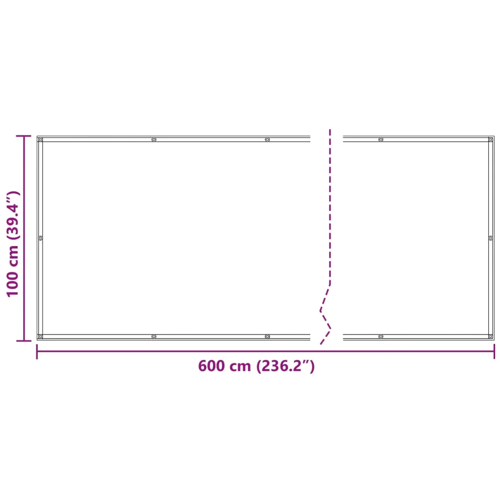 Schermo da balcone Crema 100 x 600 cm Tessuto Oxford 42030700 - Image 7
