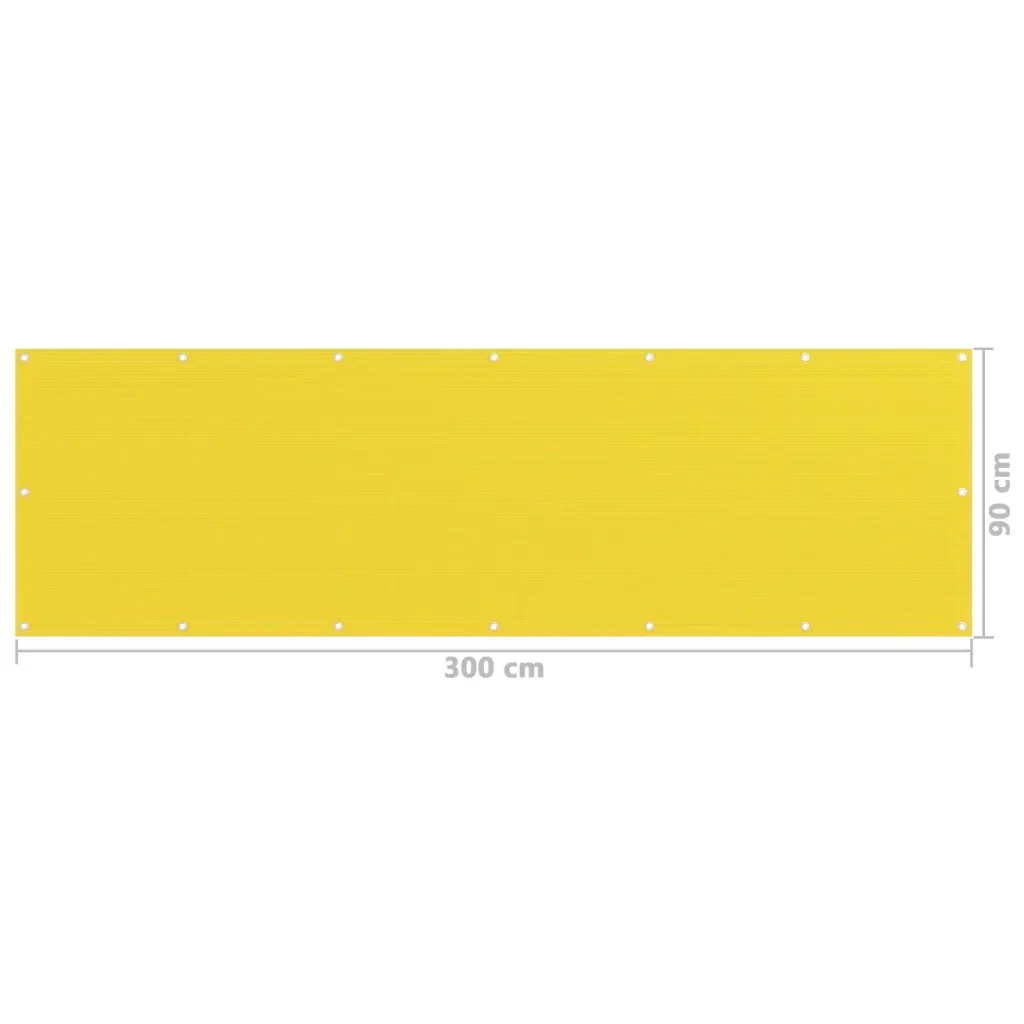 Schermo Frangivista per Balcone Giallo 90x300 cm in HDPE 310996 - Image 4