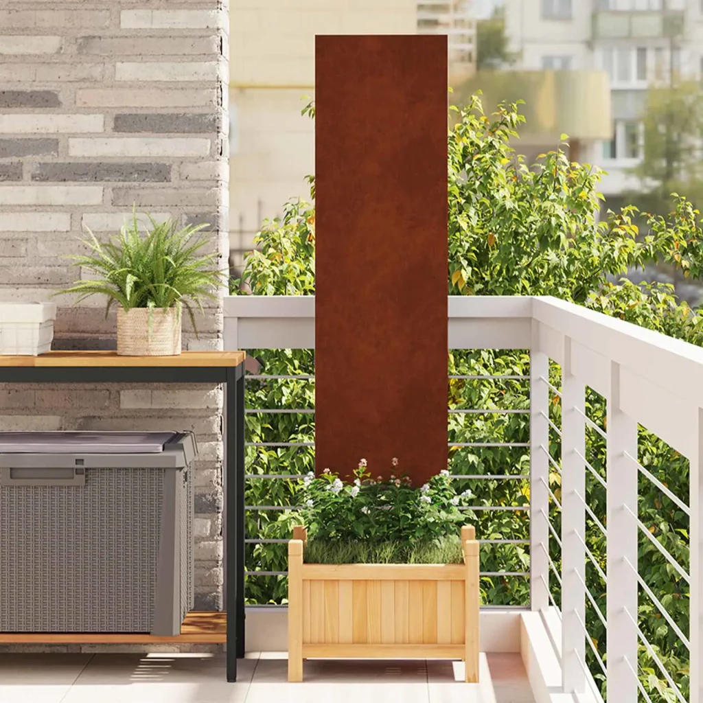 Schermo per privacy in giardino Traforo Ruggine 32 x 140 cm 876223