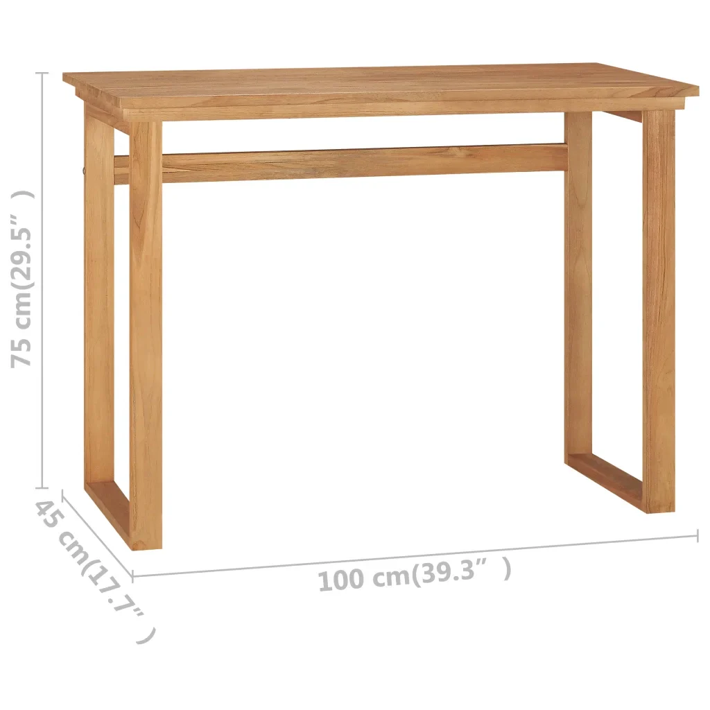 Scrivania 100x45x75 cm in Legno Massello di Teak 325281 - Image 6