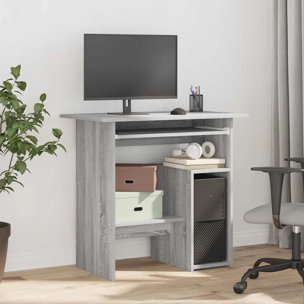 Scrivania Grigio Sonoma 80x45x74 cm in Legno Multistratocod mxl 79479 - Image 3