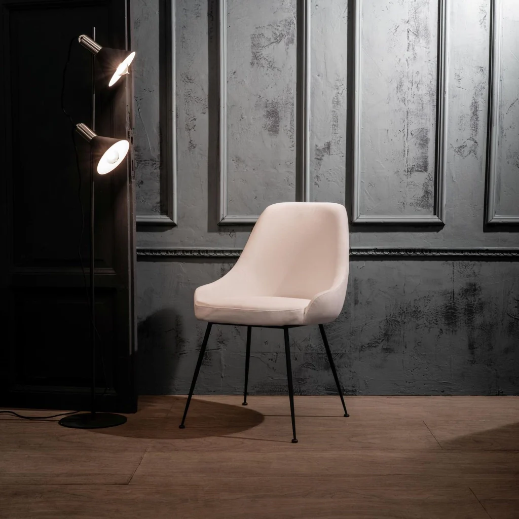 Sedia 48,5x49,5xH80 cm in Microfibra Nandy Bianco - Image 3