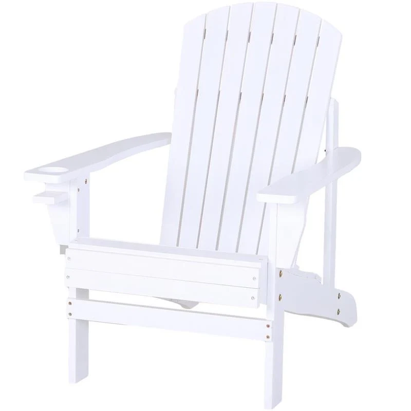 SEDIA ADIRONDACK IN LEGNO PER GIARDINO IMPERMEABILE COLOR BIANCO