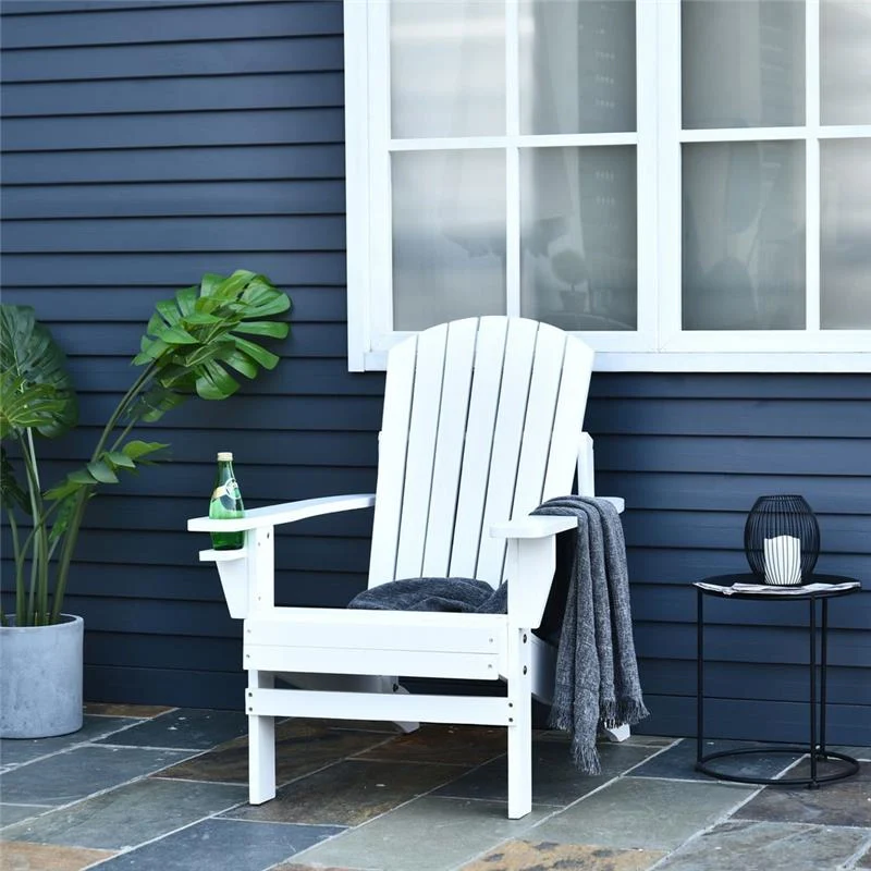 SEDIA ADIRONDACK IN LEGNO PER GIARDINO IMPERMEABILE COLOR BIANCO - Image 2