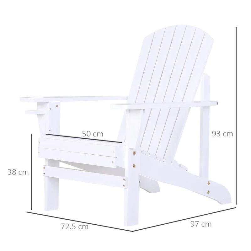 SEDIA ADIRONDACK IN LEGNO PER GIARDINO IMPERMEABILE COLOR BIANCO - Image 3