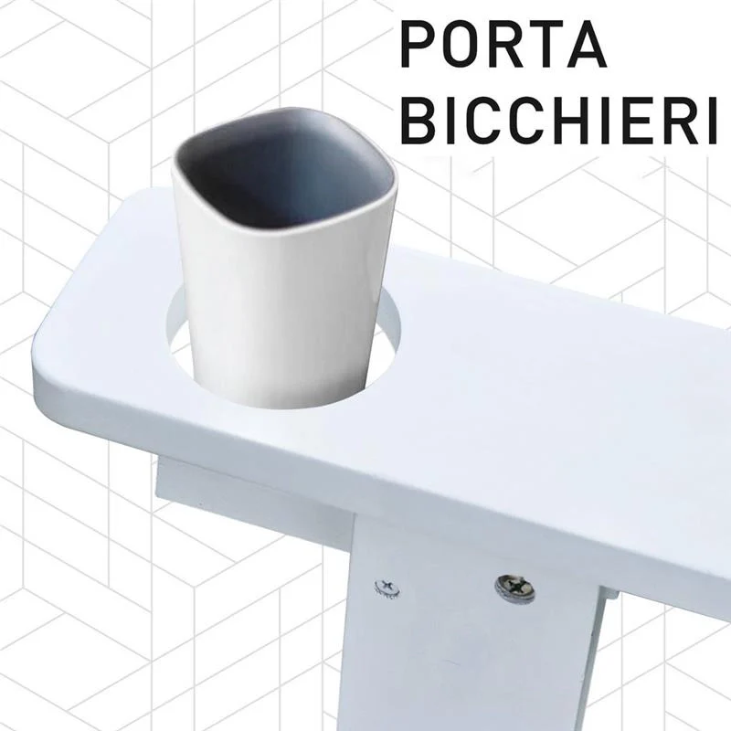 SEDIA ADIRONDACK IN LEGNO PER GIARDINO IMPERMEABILE COLOR BIANCO - Image 6