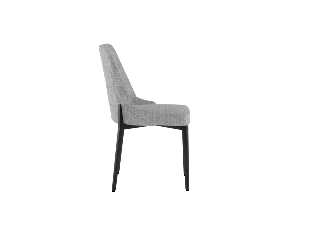 Sedia Ambra in tessuto easy-clean grigio chiaro con struttura in metallo - Stones - Image 3