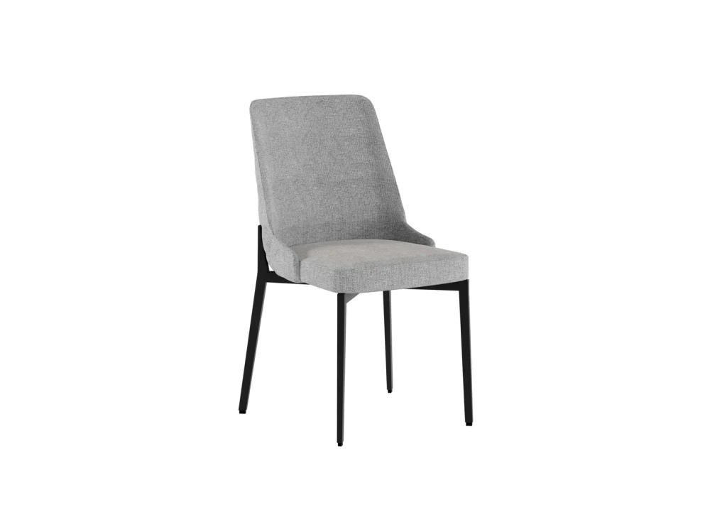 Sedia Ambra in tessuto easy-clean grigio chiaro con struttura in metallo - Stones - Image 5
