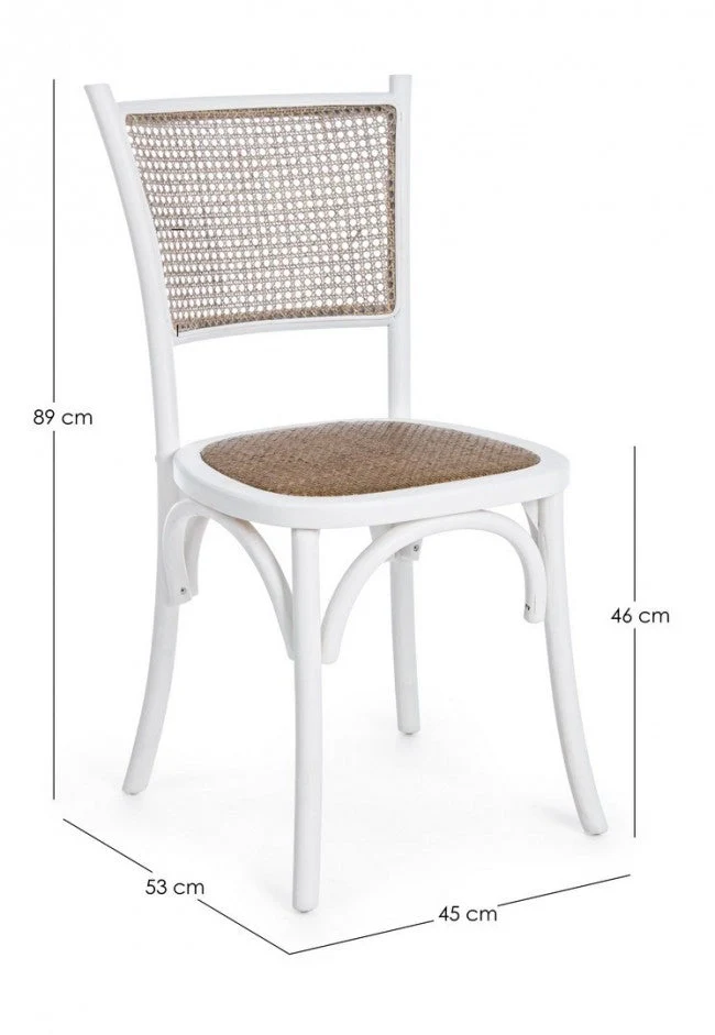 Sedia Carrel Bianco in Legno - Image 2