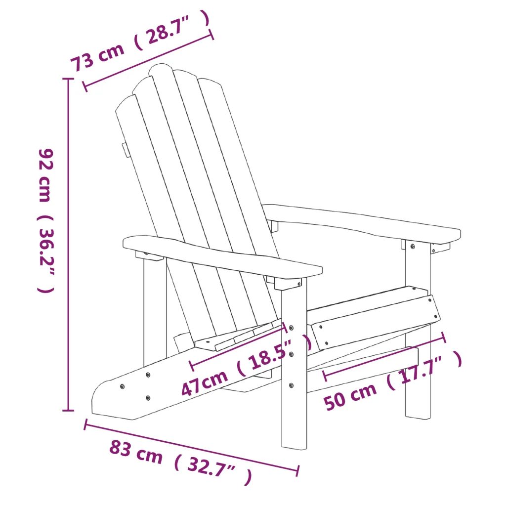 Sedia da Giardino Adirondack Blu Acqua in HDPE 318640 - Image 7