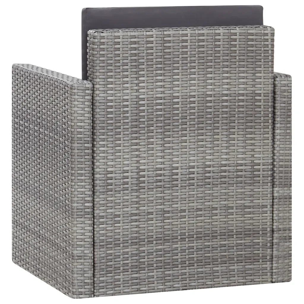 Sedia da Giardino con Cuscini in Polyrattan Grigio 45781 - Image 3