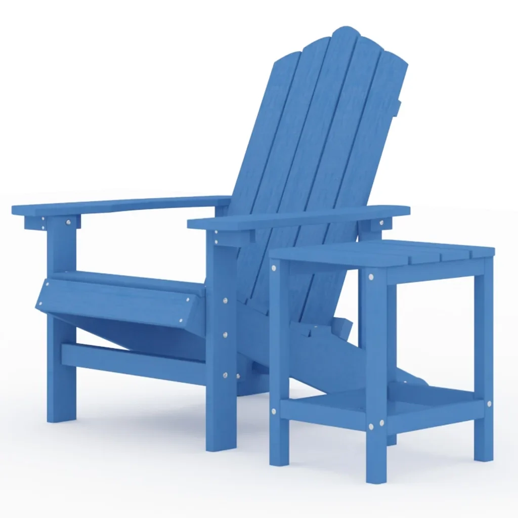 Sedia da Giardino con Tavolo Adirondack in HDPE Blu 3095703 - Image 2