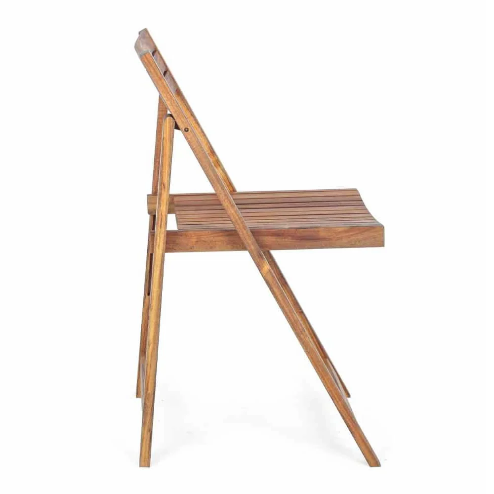 Sedia da Giardino Pieghevole in Acacia cm 44x47x78 - ETHAN - Image 4