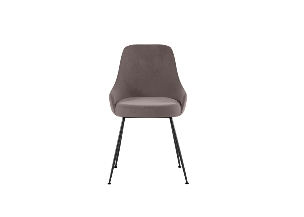 Sedia da pranzo Nandy in microfibra visone con gambe in metallo nero - Imbottita ed ergonomica - Stones - Image 2