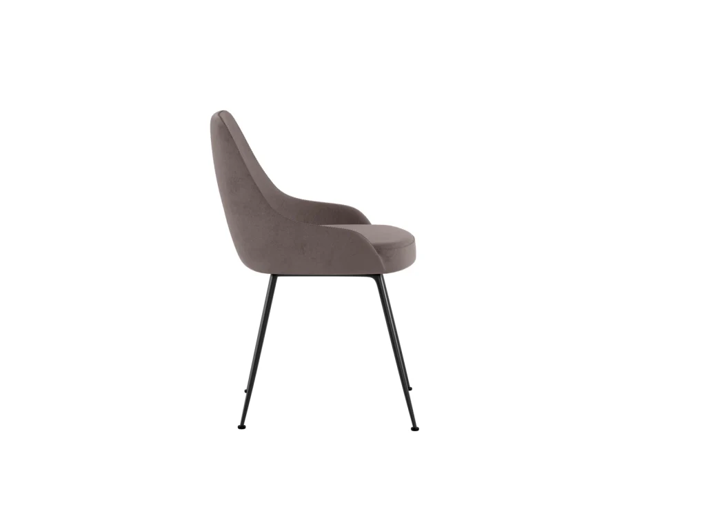 Sedia da pranzo Nandy in microfibra visone con gambe in metallo nero - Imbottita ed ergonomica - Stones - Image 3