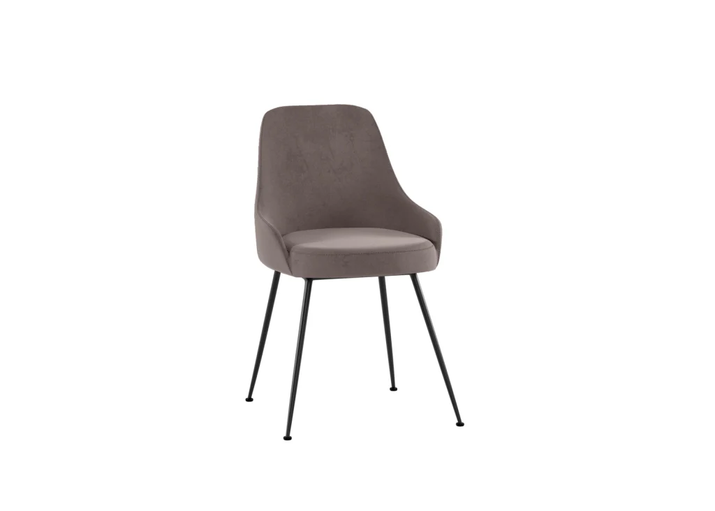 Sedia da pranzo Nandy in microfibra visone con gambe in metallo nero - Imbottita ed ergonomica - Stones - Image 5
