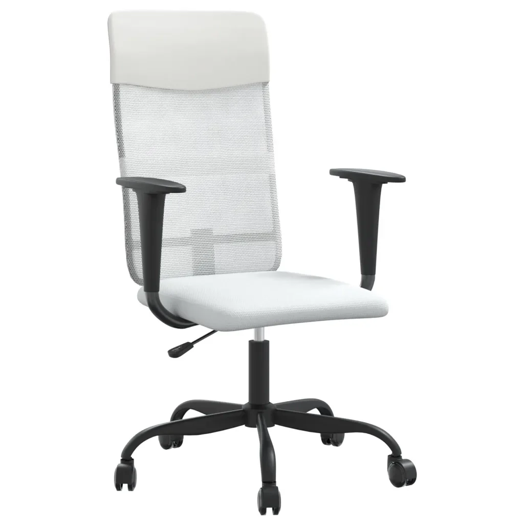 Sedia da Ufficio Altezza Regolabile Bianca in Rete e Similpelle 353015 - Image 2