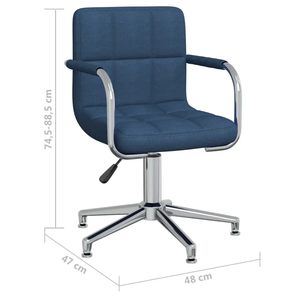 Sedia da Ufficio Girevole Blu in Tessuto 3088066 - Image 7