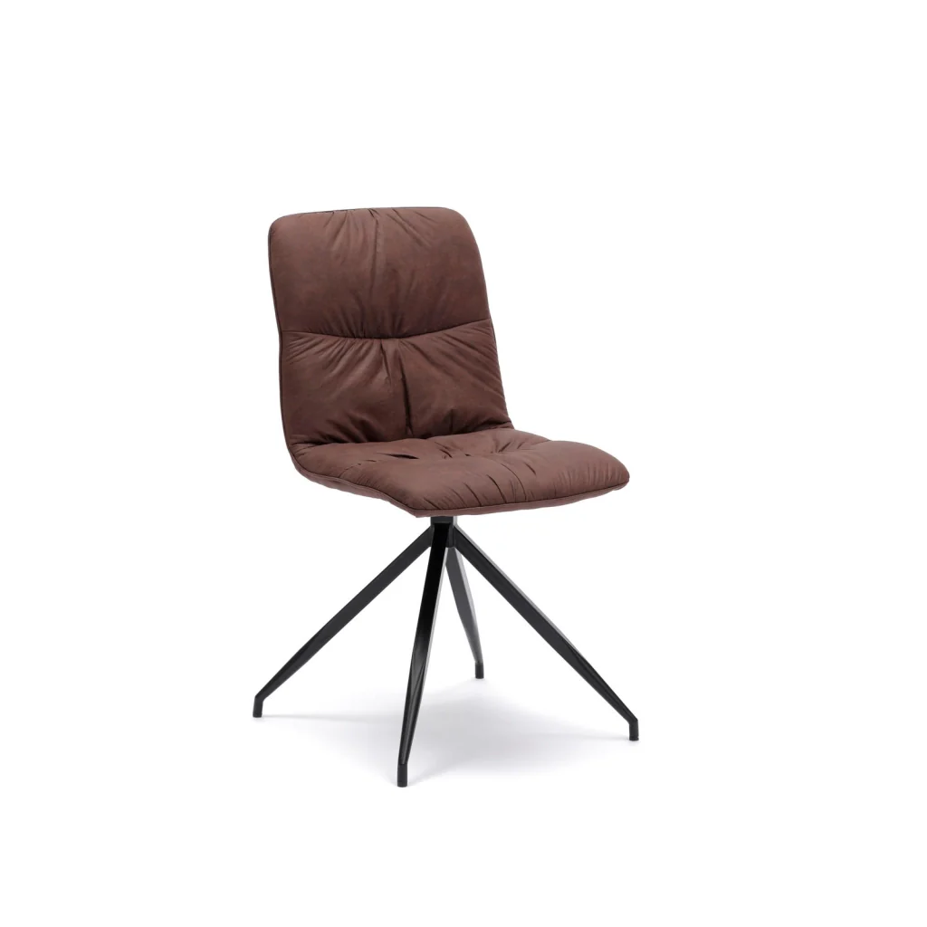 Sedia in tessuto microfibra effetto velluto marrone 43x38xh. 86.5 cm 2 pz