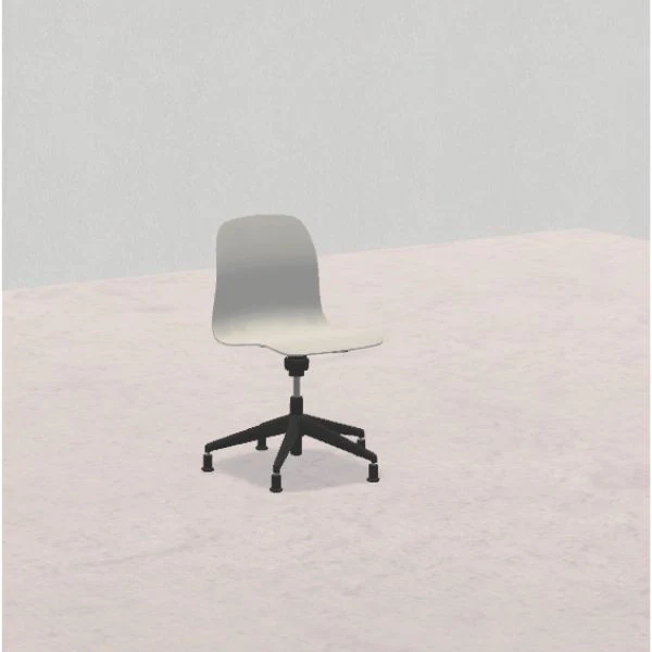 SEDIA PIOPPO H da 40 a 48,5cm, struttura nera con piedini, scocca grigio chiaro SD.GIRO.5f.GC