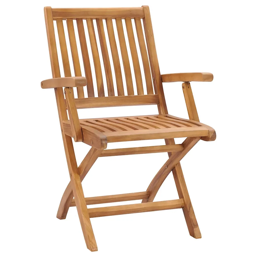 Sedie da Giardino 2 pz con Cuscini Rossi in Massello di Teak 3062412 - Image 2