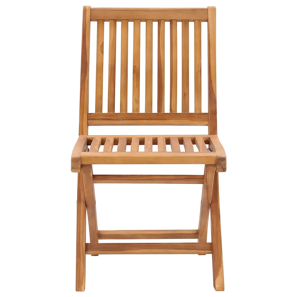 Sedie da Giardino 2 pz con Cuscini Rossi in Massello di Teak 3062439 - Image 3
