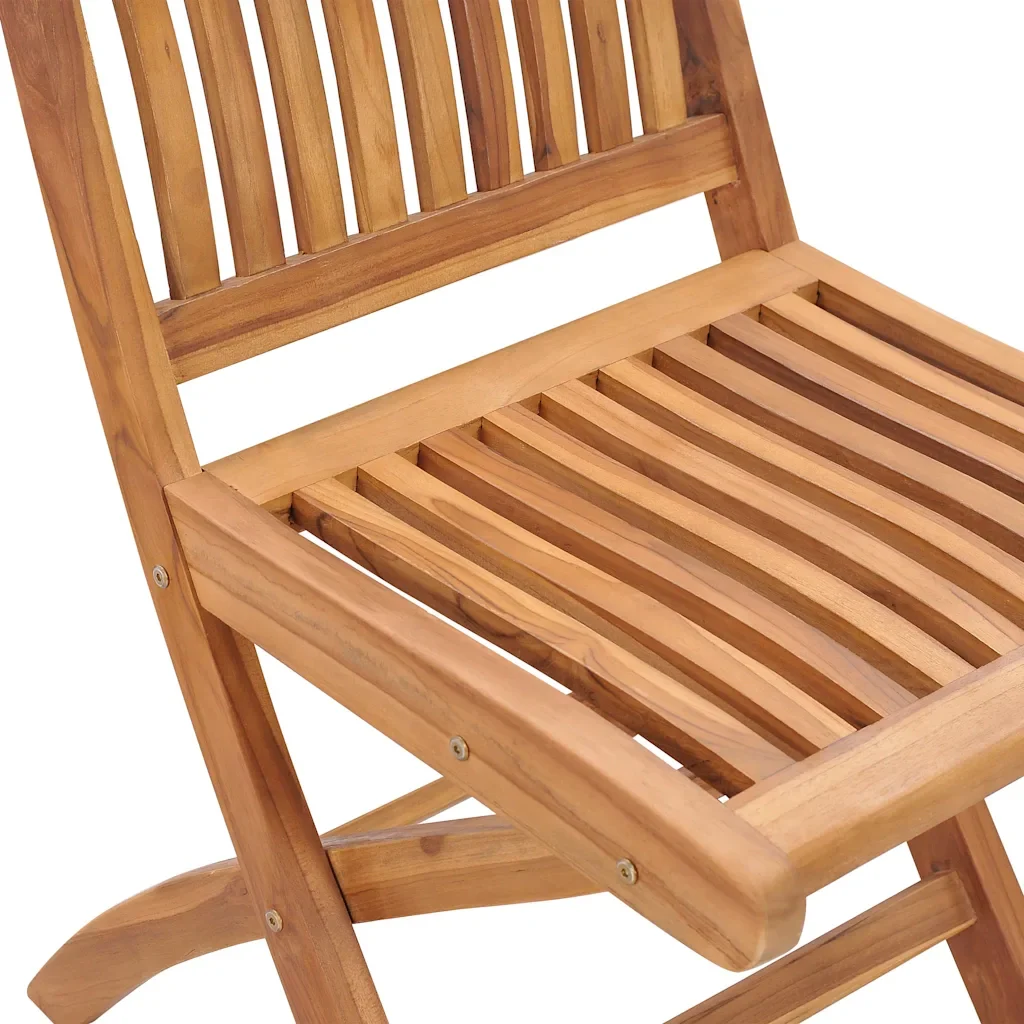 Sedie da Giardino 2 pz con Cuscini Rossi in Massello di Teak 3062439 - Image 4
